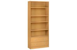 HOME Maine 2 Drawer Extra Deep Bookcase - Beech Effect